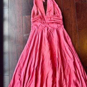 Lillie Rubin Coral Halter Midi Dress